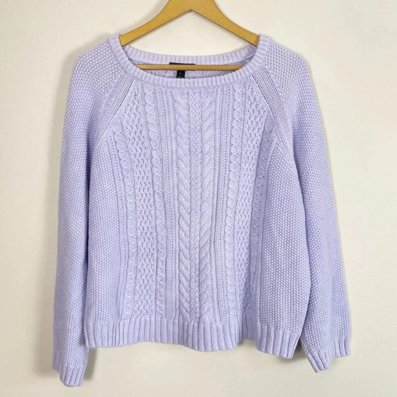J. Crew Purple Chunky Fisherman Sweater - Picture 1 of 10